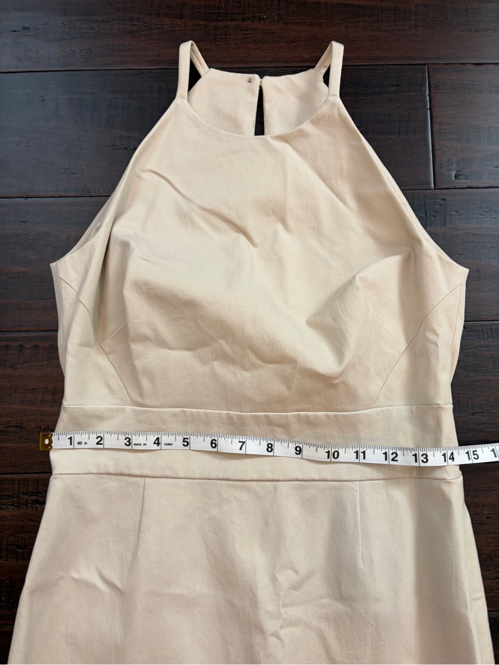 Banana Republic Classic minimalist neutral Cream Halter Sheath Dress office work - Picture 5 of 7